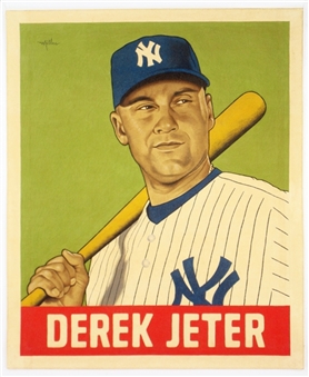 "A Baseball Card That Never Was: Derek Jeter (1948 Leaf)" Original Canvas Artwork 25x30 by Arthur Miller